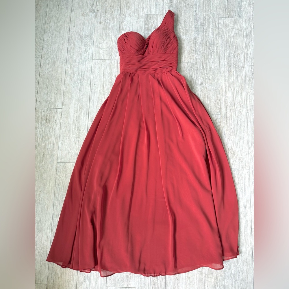 One Shoulder Dress Burnt Orange